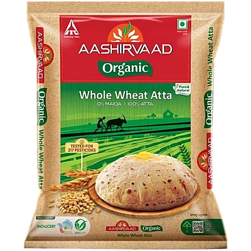 Aashirvaad Organic Whole Wheat Atta, 5 kg